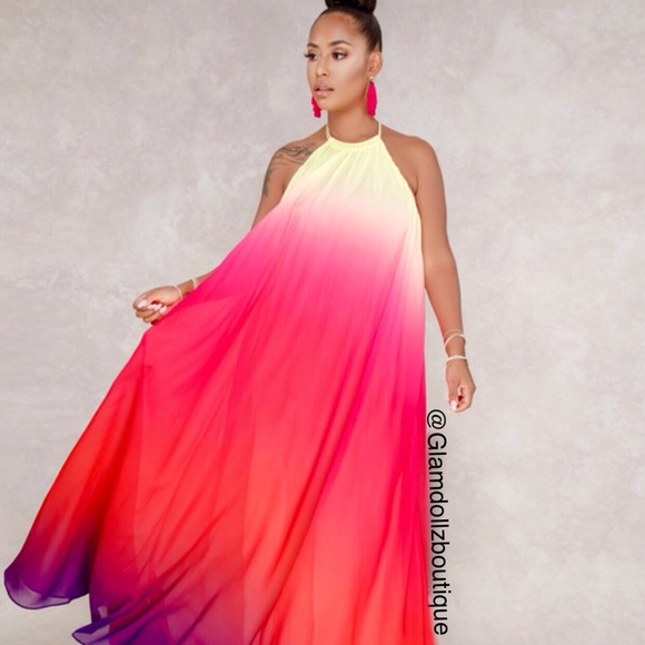 multi color maxi dress